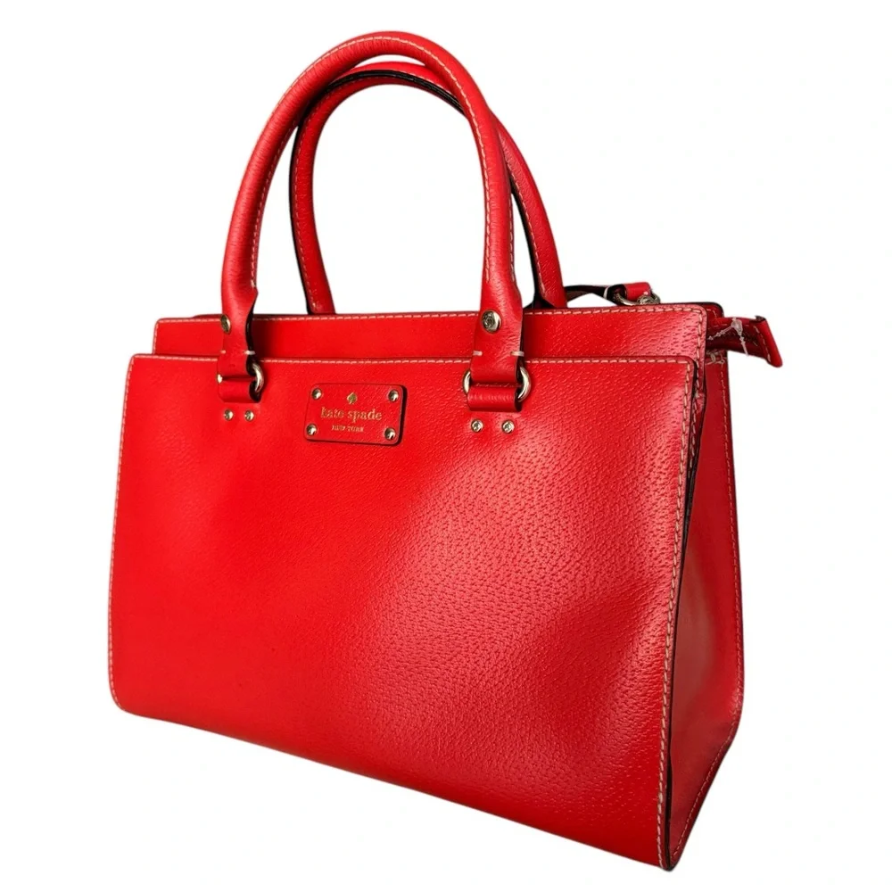 🆕 Kate Spade Large Satchel Red Shoulder Bag